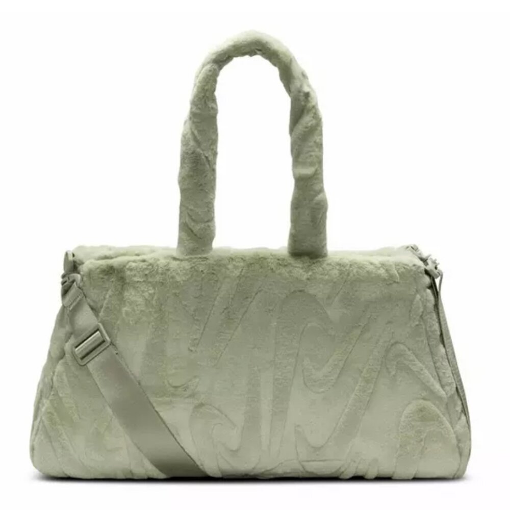 Nike Green Sportswear Faux Fur Tote Bag